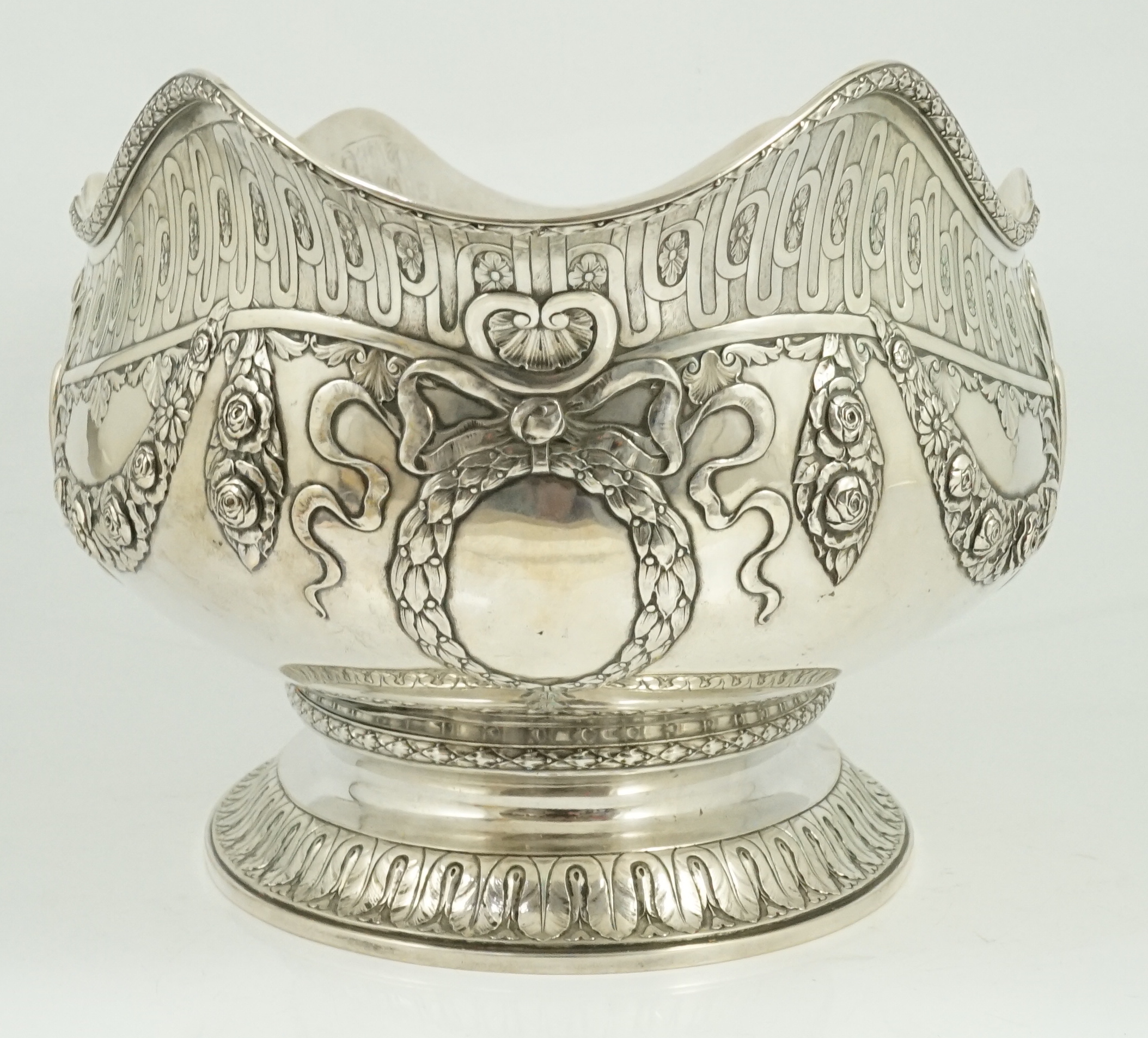 A large early 20th century Danish silver oval punch bowl, by Aage Valdemar Dragsted